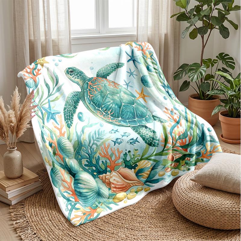 Ocean Life Adventure 45 Theme blanket Lightweight Warm Flannel Blanket Decorative Throw Blanket for Home Decoration