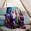 1PC Custom Name Rainbow Unicorn Fantasy outdooor Flannel blankets Patterns Throw Blanket All-Season Soft Gift for Couch, Bed, Camping gifts
