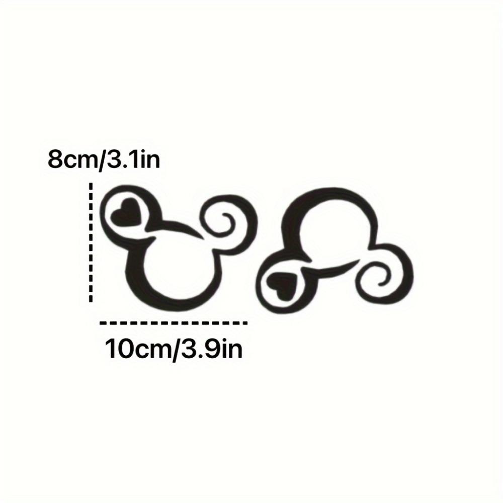 2pcs Cute Cartoon Mouse Car Stickers for Auto Rearview Mirror Truck Body Racing Helmet Motorcycle Tank Durable Decoration