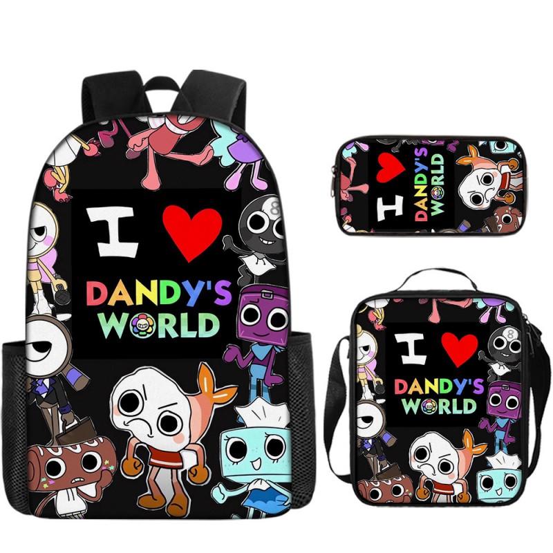 Dandys World Anime Print Backpack Set Students Lightweight School Bag With Crossbody Pouch Pencil Case