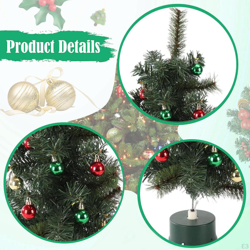 Lighted Tabletop Artificial Christmas Tree Ornament Gift Art Crafts Desktop Xmas for