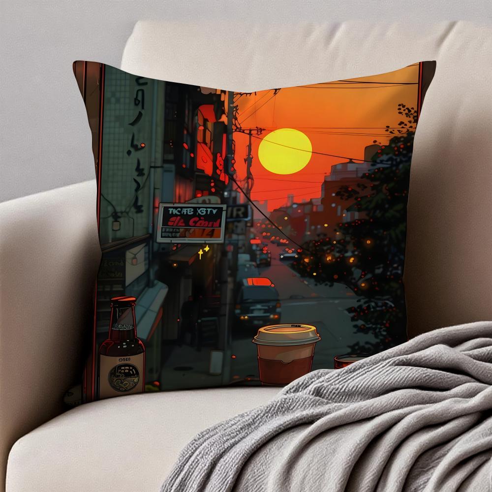 LLovely atmospheric vibe Cushion Cover Pillowcase Antidustmite Invisible Zipper Short Plush Sofa Cushion
