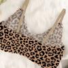 Traceless sexy leopard print suspender, beautiful back underwear, small breasts gathered, secondary breasts, no steel ring, comfortable bra cover