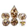 Cusdie DND Sharp Edges Dice with Small Filler 7Pcs Handcrafted D4-D20 Polyhedral Dice Set for D&D Role Playing Board Games