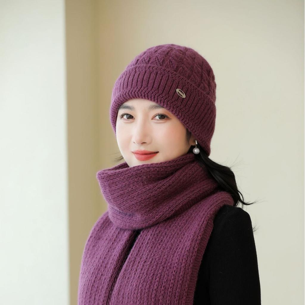 Winter Hats for Women Grandma Warm Wool Hat Plus Velvet Thick Ear Protection Old Lady Mom Knitted Cotton Hat