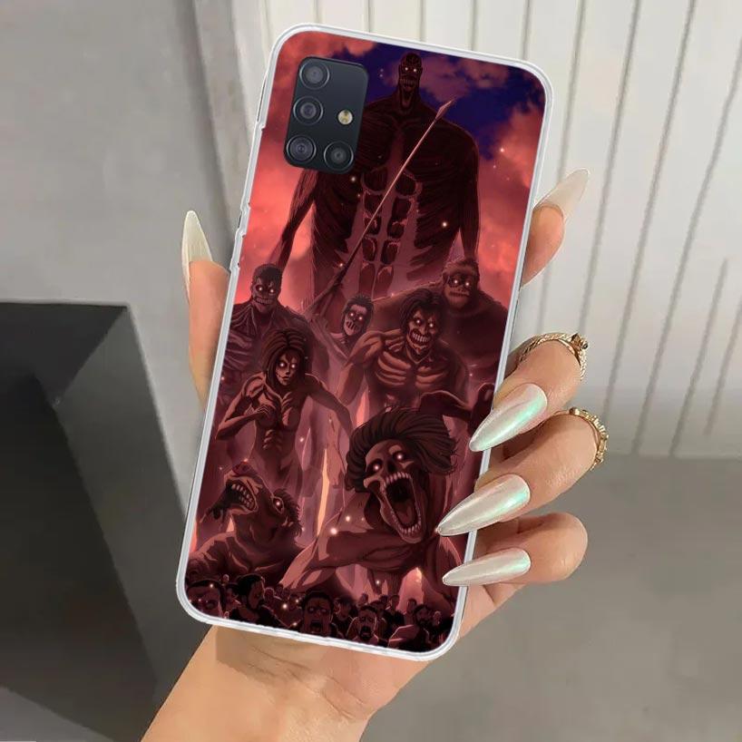 Attack Anime Phone Case for Samsung Galaxy A52 A32 A22 A12 A02S A50S A30S A10S Note 20 Ultra 10 Plus S10 A31 A20 A71 A72 Galaxy