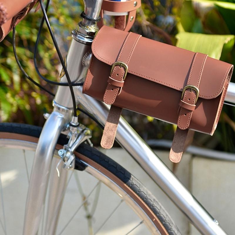 Biciclette Vintage Borsa Anteriore Borse in Pelle per Bicicletta Borse Delicate per Selle di Bicicletta Borsa Accessorio per Bicicletta con Ampio Spazio di Archiviazione