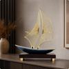 Sailboat Tabletop Ornament Nautical Decor with Wood Base Sculptural for