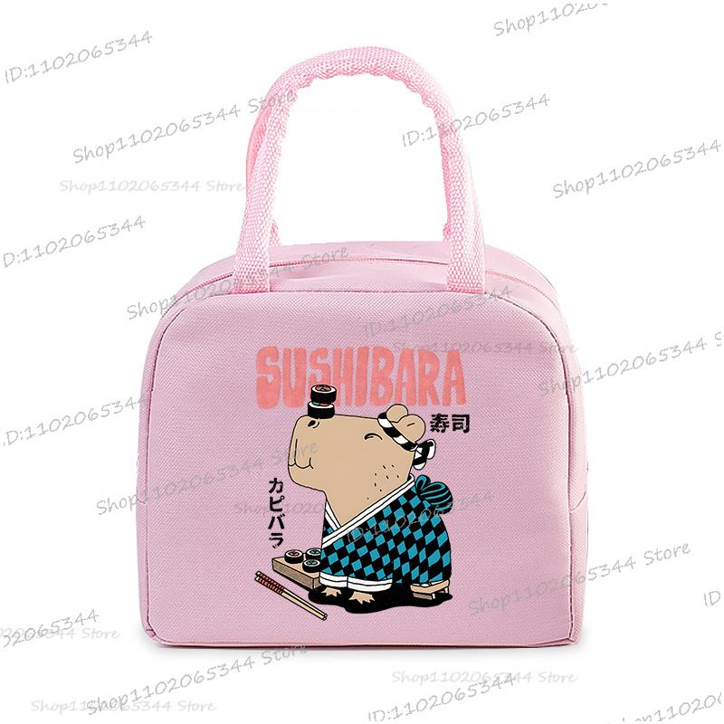 Cute Capybara Print Women Men Lunch Bag Fashion Animal Capybara Portable Insulated Bags School Kids Multifunctional Food Handbag
