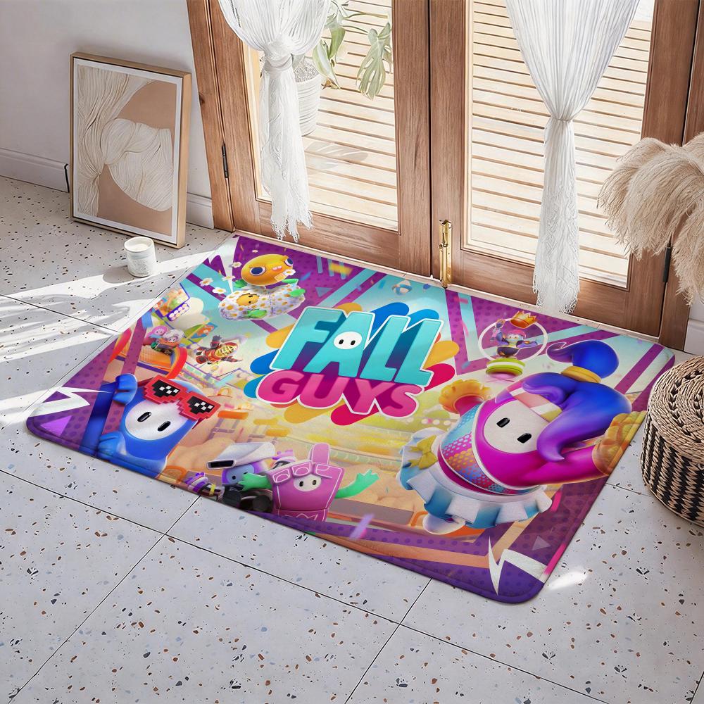 Game F Fall Guys Floor Mat Eco  Flannel Doormat Non Slip Odorless Indoor Floor Rug Soft Short Plush Home Mat