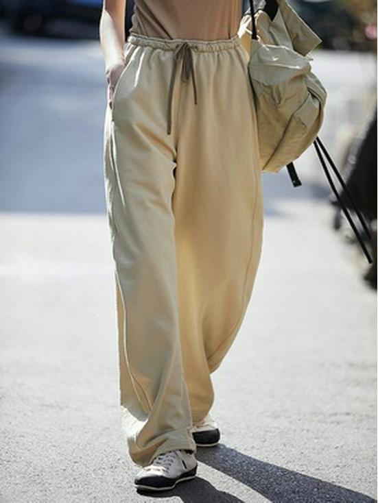 

2023 Early Summer Women s Khaki Cotton Loose Casual Scimitar Sweatpants Large легкие хаки