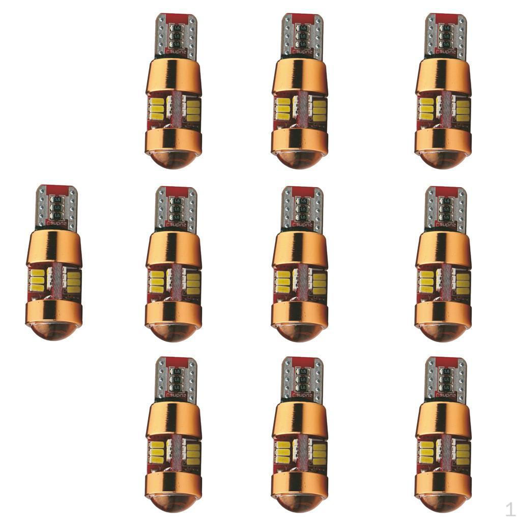 

10 Pieces White 27SMD T10 3014 LED Car Reverse Light Bulbs