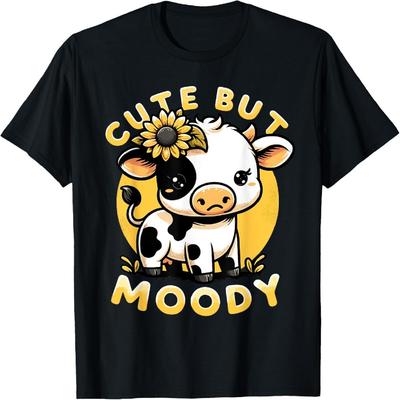 Schattig maar humeurig, Schattige koe, Kinderen, Boerderij & Babykoe Zonnebloem T-shirt