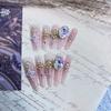 Zircon Style High-Quality Handmade Press-On Nails with Diamonds