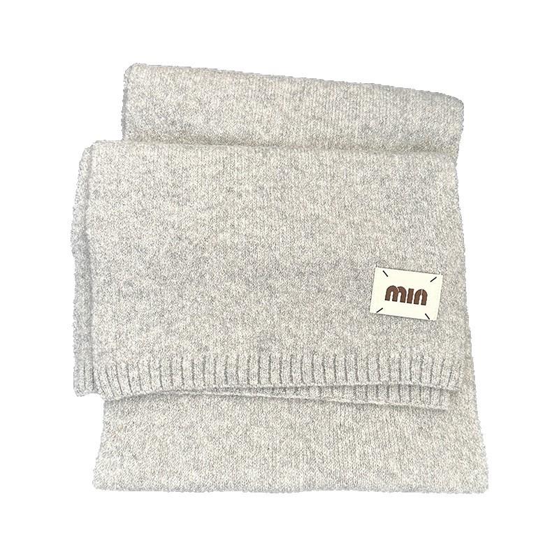 190G Wool Solid Color Knitted Scarf Female Students Autumn And Winter Warm Simple Fluffy Versatile Shawl