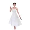 Women's Solid Color Waist-Cinching Short-Sleeved Dress for Summer Graduation, Engagement Party, and Everyday Wear