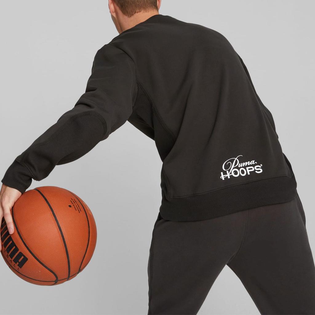 Puma Franchise Basketball Sweatshirt Letter Print Casual Round Neck Loose Sports Hoodie Men Sweatshirt Black 622021-01