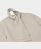 LETTERCOMO [Free Scarf] Essential Plain Round Knit Cardigan Cream
