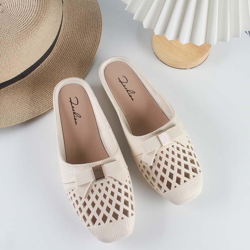 Women's Mules Flats Shoes Casual Closed Toe Backless Loafers Comfortable Slip-on Slides Footwear Summer Dressy Slippers Beach Walking Shoes for Women