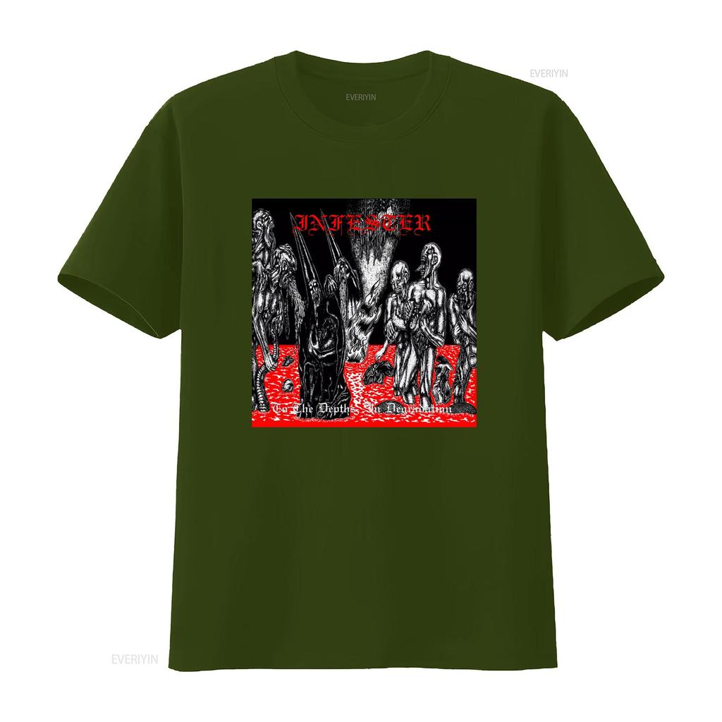 Infester T Shirt Death Metal Inspired Design with Depths Degradation Theme Perfect for Metalheads vintage Washed Comfortable