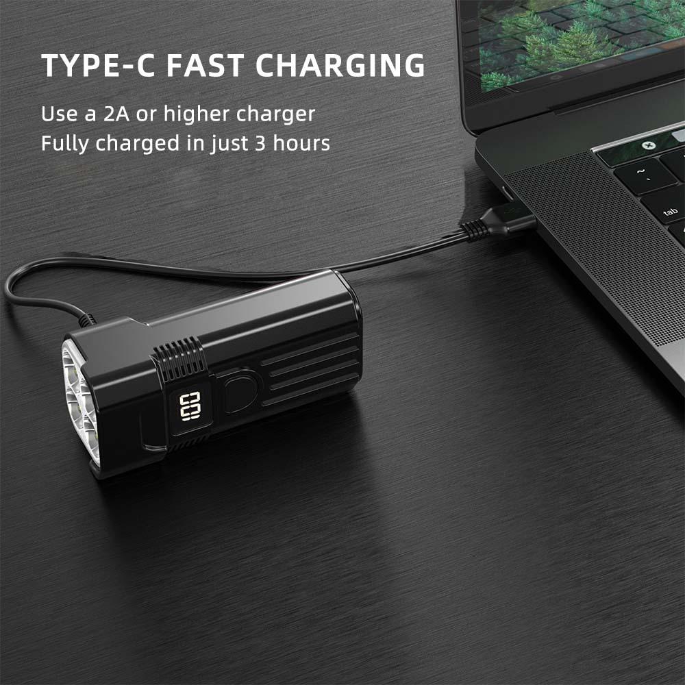 Night Riding Escort, Battery Display, Strong Light, Essential for Riding, Flashlight, High-brightness Long-range Shooting, Rainproof Bicycle Headlight