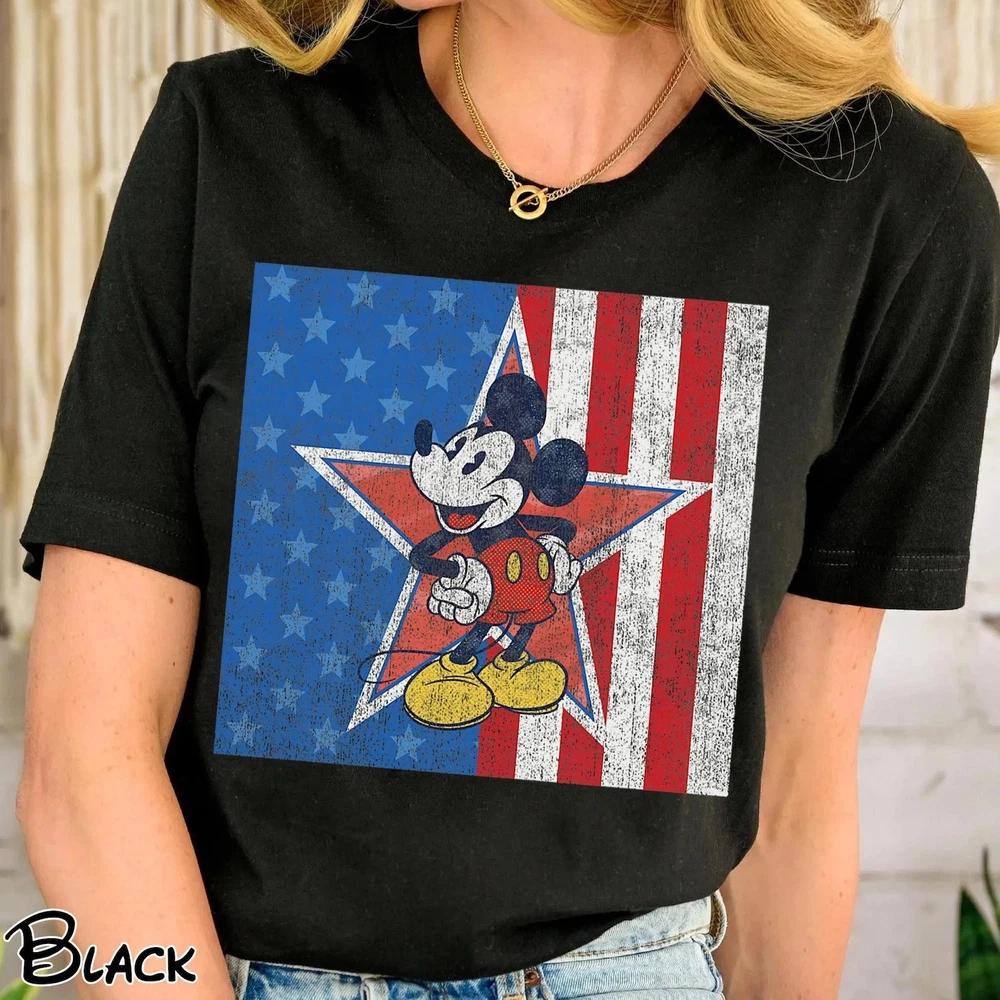 Mickey Mouse Usa Flag 4th Of July Patriotic America Tshirt S