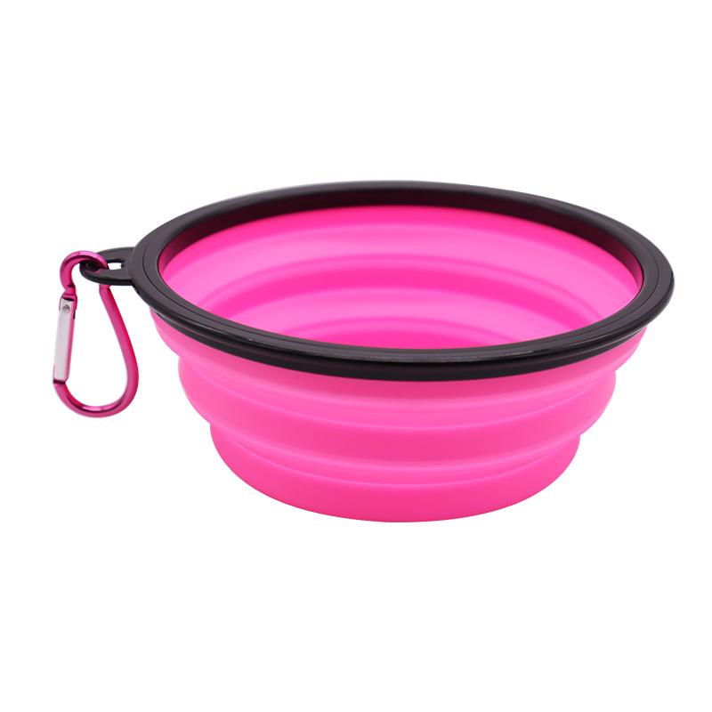 

Silicone Collapsible Pet Bowl, Anti-Spill Dog and Cat Feeding Bowl Black Frame 350ML without Buckle