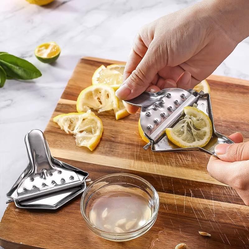 Easy To Use Hand Press Stainless Steel Lemon Tongs Silver Manual Juicer Lemon Squeezer Clip Rustproof Citrus Presser Grape