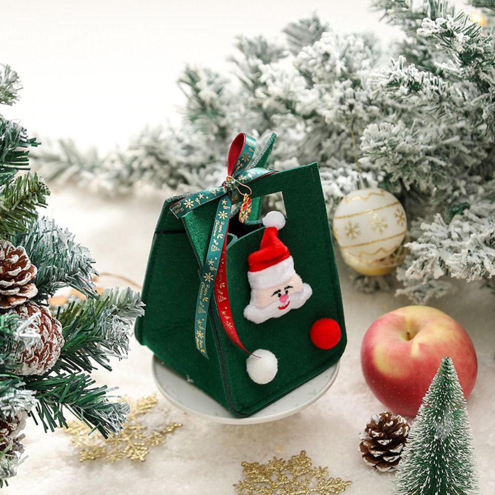 Santa Claus Snowman Elk Felt Christmas Candy Bag New Year Home Decoration Felt Gift Bags Merry Christmas With Handle