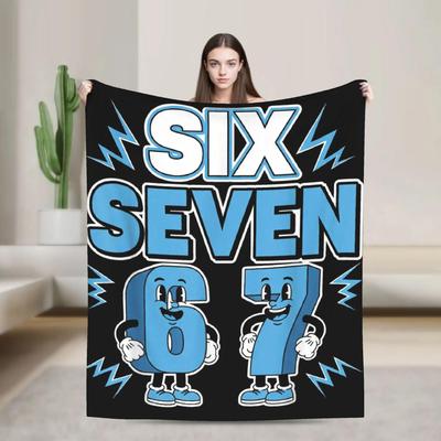Soft Warm Blanket for Kids and Adults Funny Meme  Six Seven   Cute Italian Brainrot Design Perfect for Bed Sofa Picnic Throw Cov