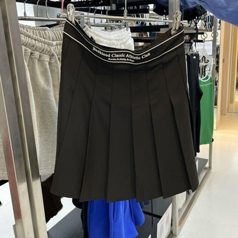 

Badblood Sexy Sports Pleated Skirt Niche Style High Waist American A- line Skirt High Street Embroider Skirt Women s Summer Black M