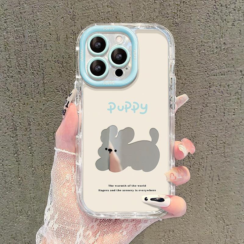 

Подходит для чехла для мобильного телефона Apple 15 Iphone14promax Милый щенок 13 Зеркальный 12/11 Прозрачный мягкий край iPhone SE (2nd Generation)