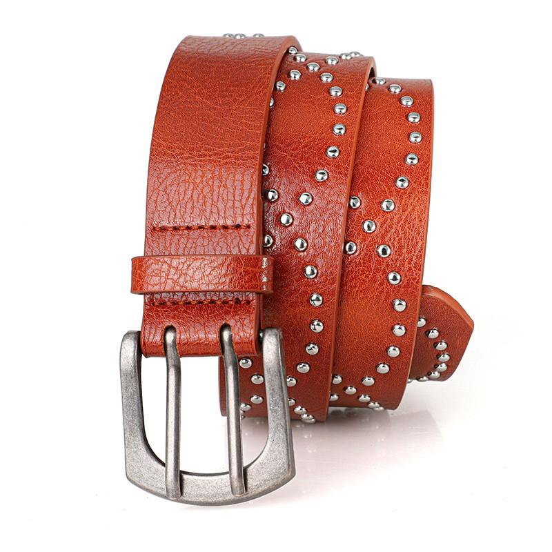 Vintage Punk-Stil Metallklauen-Perlen-Gürtel für Männer und Frauen, Legierungs-Nadelverschluss, Nieten-Gürtel, lässiger und vielseitiger Hosen gürtel