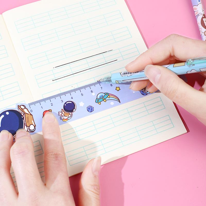 Segnalibri a forma di righello morbido a cartoni animati creativi per bambini - Carini, 15 mm, cancelleria da disegno per studenti