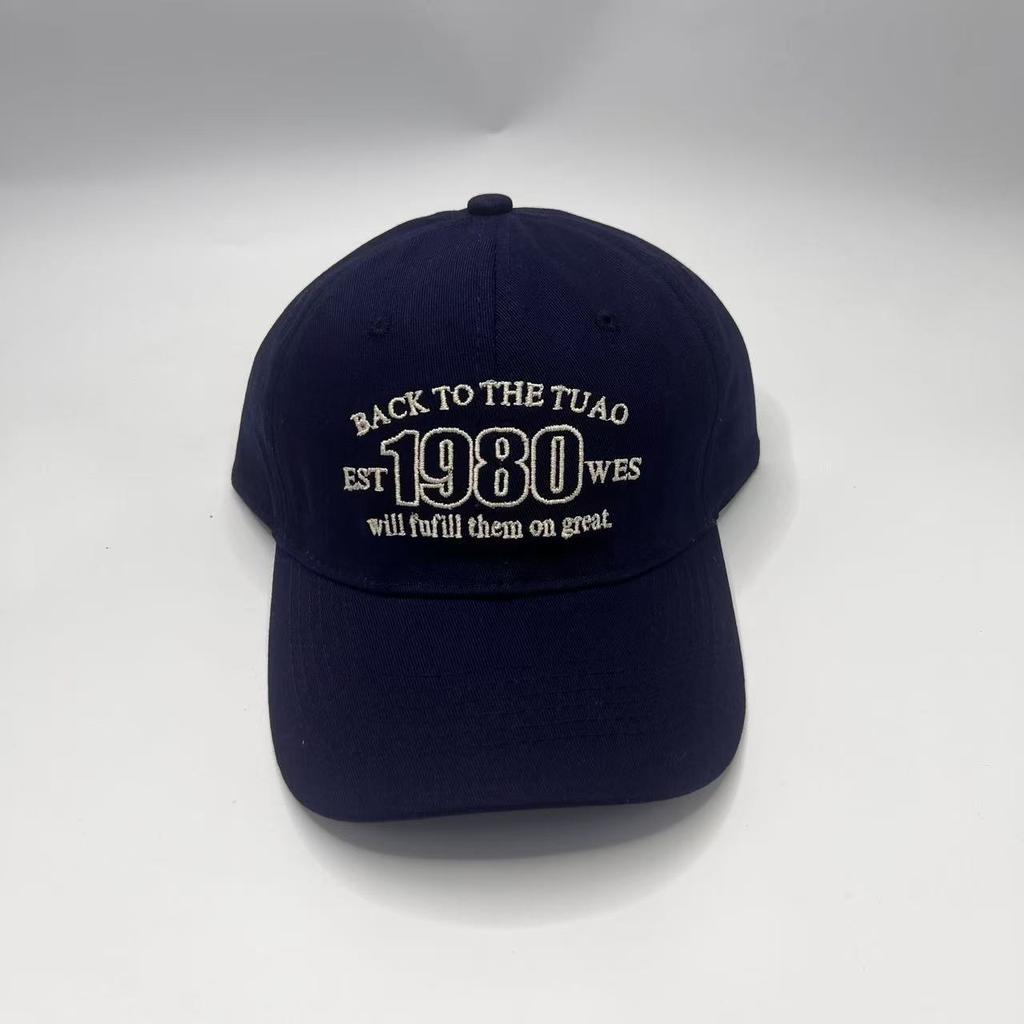 Fashion Hat deepened and enlarged cap men's and women's spring and summer 1980 embroidered visor hat Korean version versatile soft top baseball cap