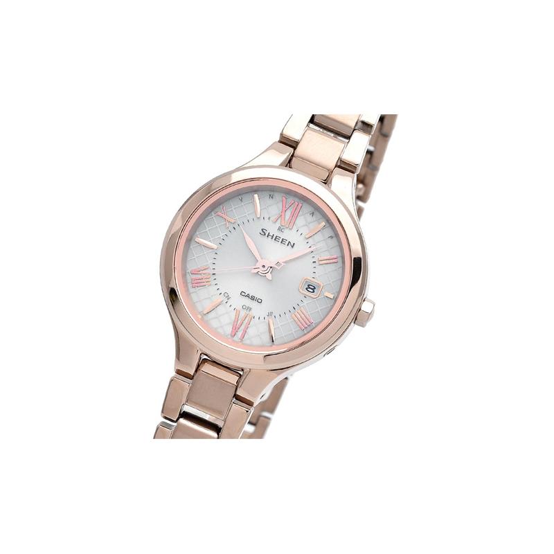 

CASIO Sheen elegant and generous titanium watch Quartz titanium strap women s watch white dial SHW-7000TCG-4A синій