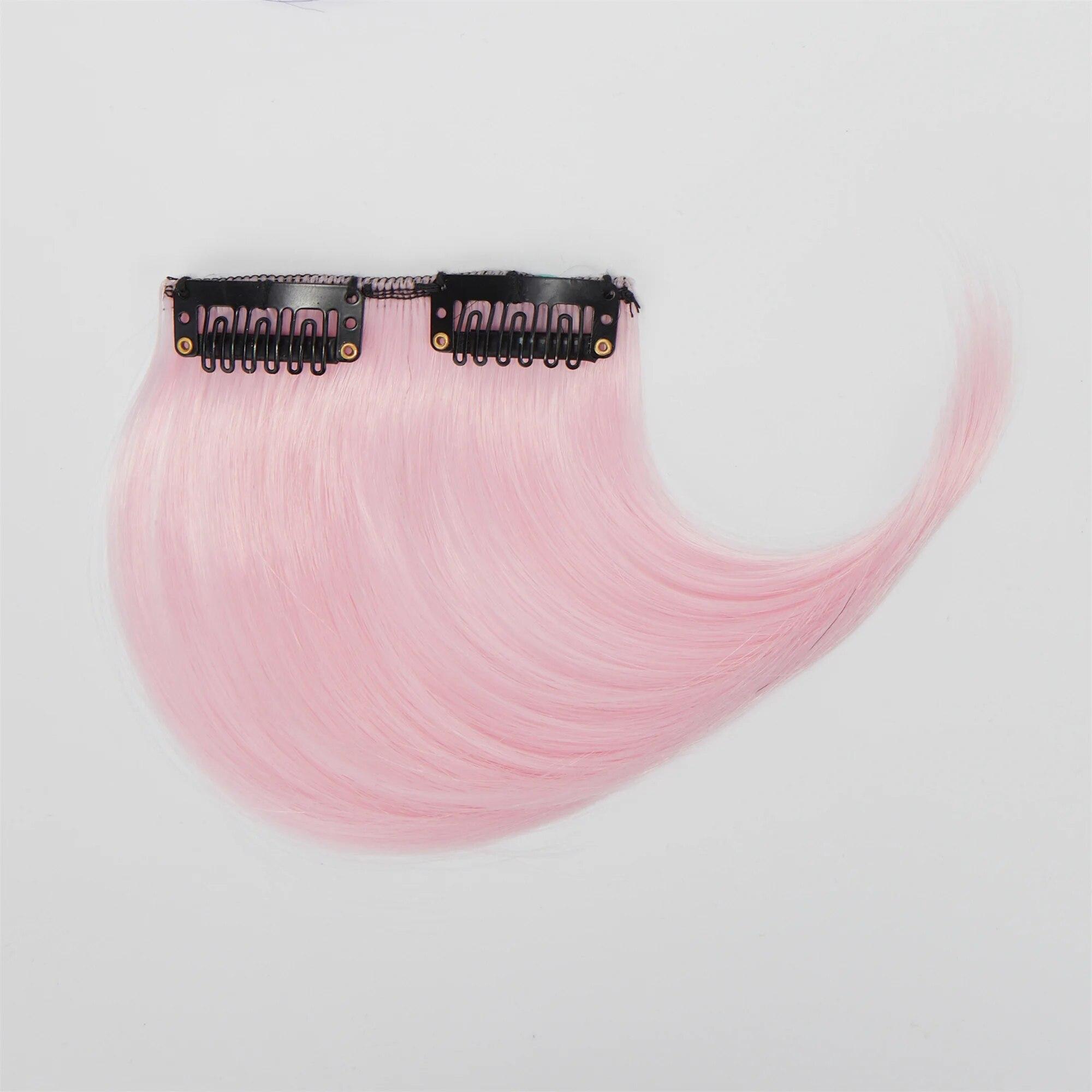 

ALAN EATON Барвиста синтетична перука з чубчиком для жінок Нарощене волосся Термостійкі шиньони Коротке густе накладне волосся на затискачах