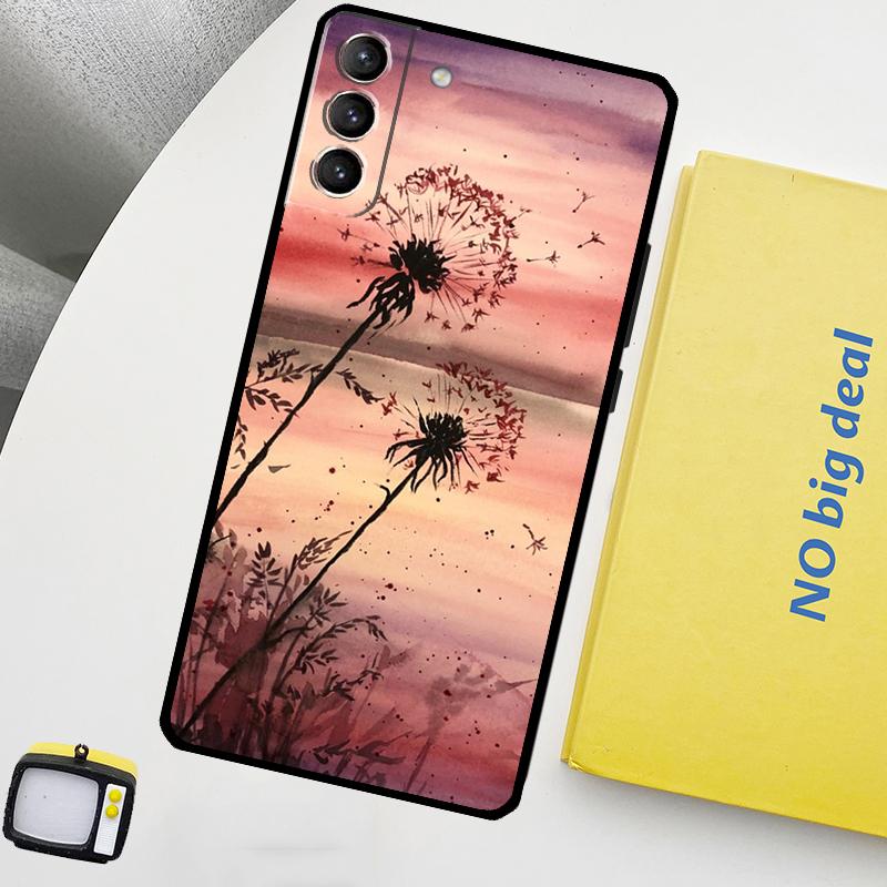 Dandelion Phone Case For Samsung Galaxy S25 S24 Ultra S20 S21 S22 S23 Plus S9 S10 S24 FE S25 FE Cover