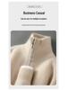 Men's Double-Ply Pure Wool High Neck Zipper Cardigan - Thickened Loose Casual Knit Sweater for Autumn and Winter.