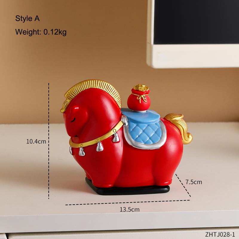 Cute Horse Toothpick Cylinder Creative Pony Toothpaste Box Home Tea Table Floss Box Cotton Swabs Storage Can Home Desktop Ornament