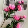 Artificial Peony Flowers 35.8" Faux Peony Stems Realistic Fake Silk Peony Branches with 3 Bloom Heads And 2 Buds for Vase DIY Bouquet Weeding