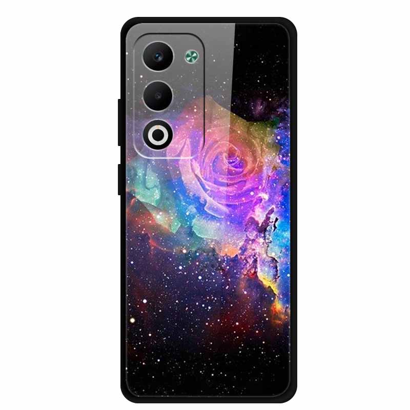 Glass Back Cover For Oppo A5 5G 2025 Phone Case 6.67" Hard Tempered Glass Case For Oppo A5i Pro 4G Case A5iPro Soft Bumper Shell
