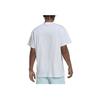 adidas Letter Logo Round Neck Casual Loose Short Sleeve T-Shirt Men Tops White HN0977