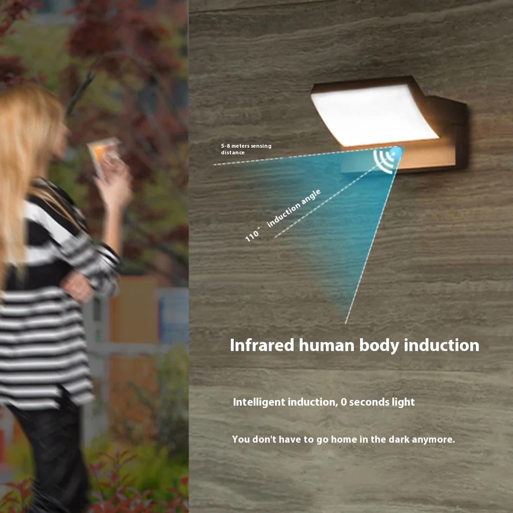 LED AC85-265V Wall Lamp Motion Sensor Light Outdoor Wall Light Porche Balcony Garden Courtyard Lamp Retro Living Room Bedroom