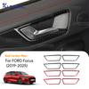 Pour Ford Focus/Focus ST 2019 2020 2021 2022 2023 2024 2025 Autocollant Véritable Fibre de Carbone Souple Cadre de Cuve Intérieure de Porte Intérieur de Voiture LHD