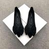 Flat-bottomed Comfortable Single Shoes Women's 2025 New Women's Pointed Shoes Rubber Sole Bow Black Versatile Work Ladyshoes