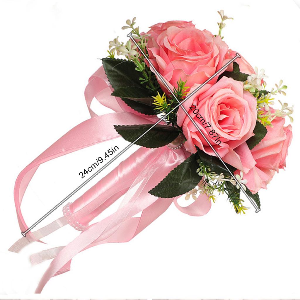 2 Stück Seide Künstlicher Hochzeitsstrauß Schleife Fleckenband Künstliche Hochzeitsblume Größe S