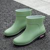 Women's Waterproof Warm Velvet Rain Boots - Stylish, Non-Slip, Wear-Resistant Rubber Shoes