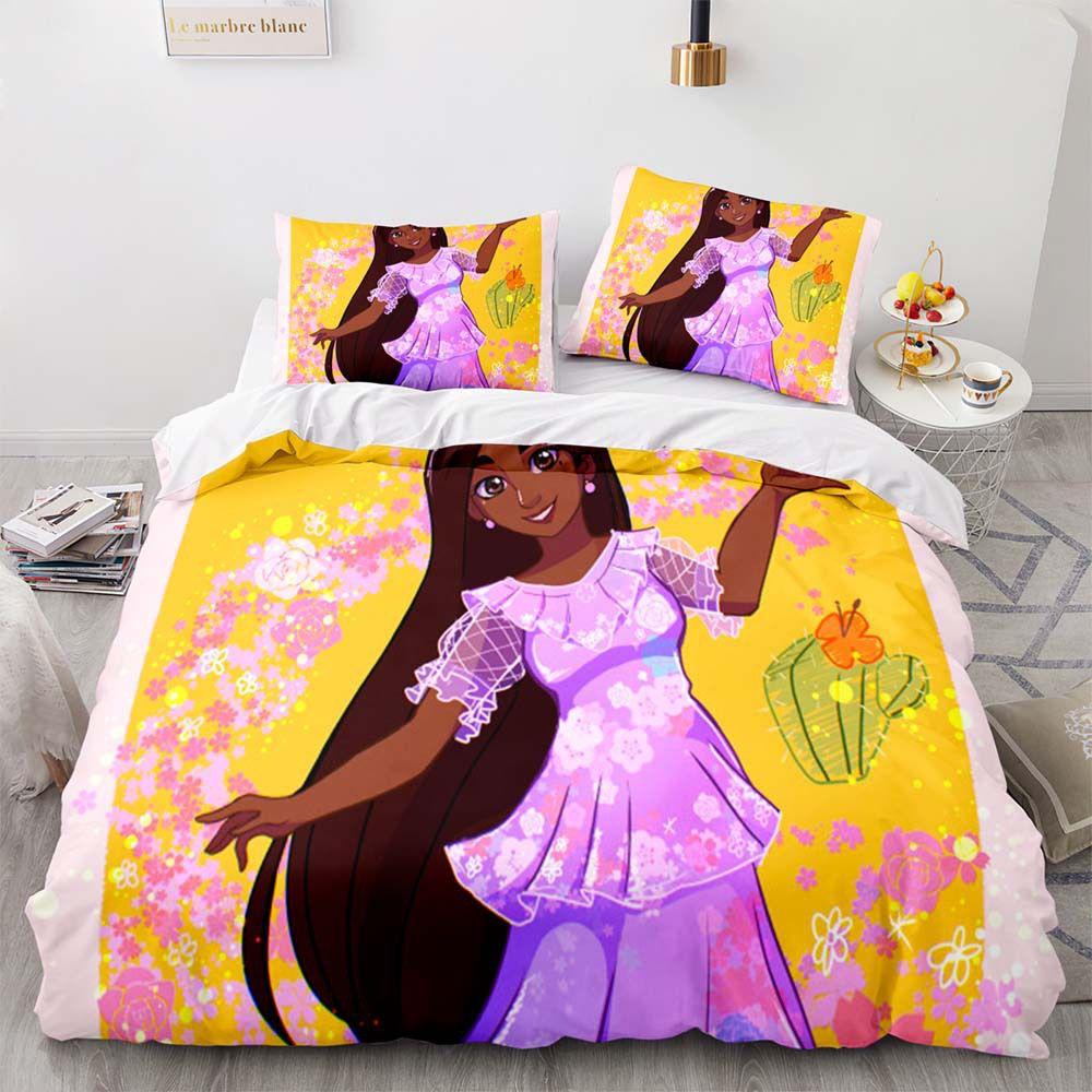 Disney Encanto Cartoon Print 2/3-pcs Bed Set Soft Bedding Set Cover