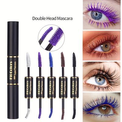 Doppelköpfige farbige Wimperntusche, dichtes Curling, wasserfest, nicht verschmierend, mehrfarbige, mit Augenbrauen gefärbte Wimperntusche